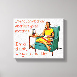 SlipperyJoe socializing drinking party vintage wom Canvas Print