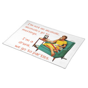 SlipperyJoe socializing drinking party vintage wom Cloth Placemat
