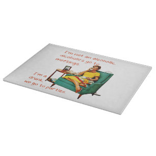 SlipperyJoe socializing drinking party vintage wom Cutting Board
