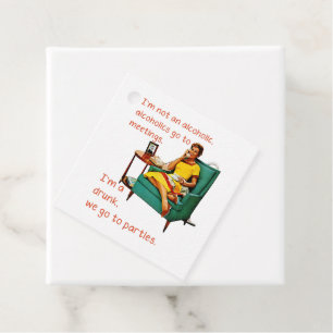 SlipperyJoe socializing drinking party vintage wom Favor Tags