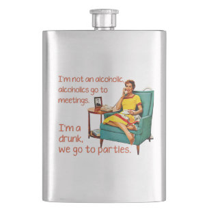 SlipperyJoe socializing drinking party vintage wom Flask