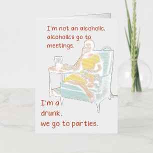 SlipperyJoe socializing drinking party vintage wom Foil Holiday Card