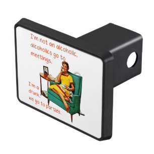 SlipperyJoe socializing drinking party vintage wom Hitch Cover