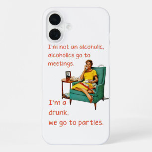 SlipperyJoe socializing drinking party vintage wom iPhone 16 Plus Case