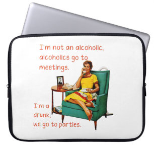 SlipperyJoe socializing drinking party vintage wom Laptop Sleeve