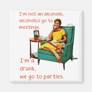 SlipperyJoe socializing drinking party vintage wom Magnet