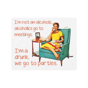 SlipperyJoe socializing drinking party vintage wom Metal Print