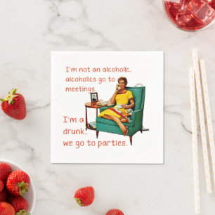 SlipperyJoe socializing drinking party vintage wom Napkins