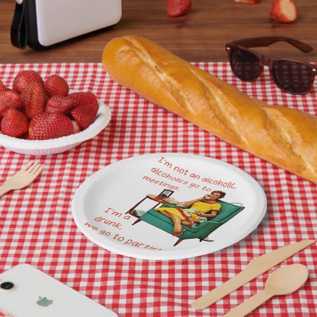 SlipperyJoe socializing drinking party vintage wom Paper Plates (Picnic)