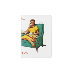 SlipperyJoe socializing drinking party vintage wom Passport Holder