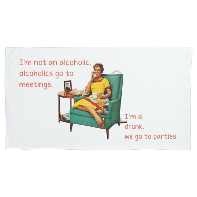 SlipperyJoe socializing drinking party vintage wom Pillow Case (Front)