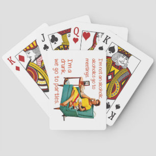 SlipperyJoe socializing drinking party vintage wom Poker Cards