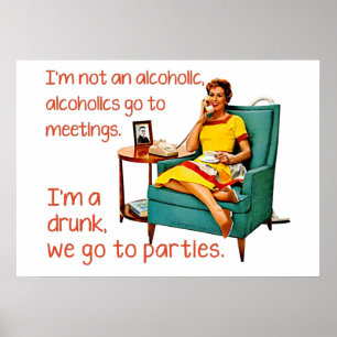 SlipperyJoe socializing drinking party vintage wom Poster