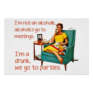 SlipperyJoe socializing drinking party vintage wom Poster