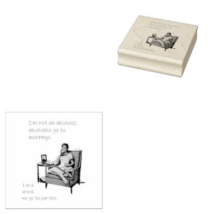 SlipperyJoe socializing drinking party vintage wom Rubber Stamp