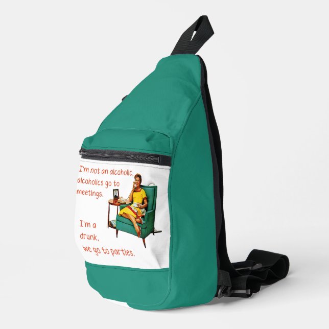 SlipperyJoe socializing drinking party vintage wom Sling Bag (Right Corner)