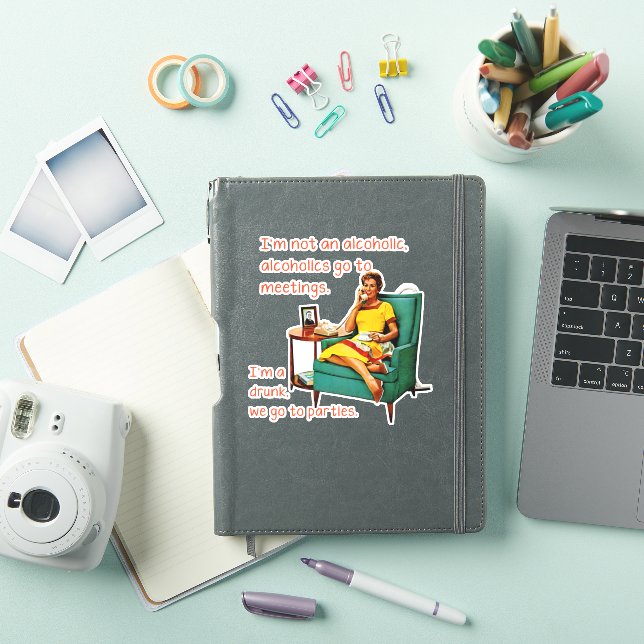 SlipperyJoe socializing drinking party vintage wom Sticker (iPad Cover)