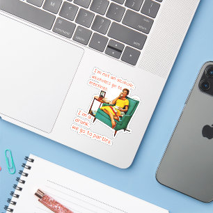 SlipperyJoe socializing drinking party vintage wom Sticker