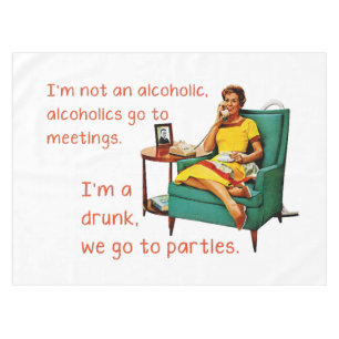 SlipperyJoe socializing drinking party vintage wom Tablecloth
