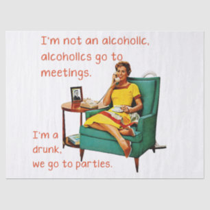 SlipperyJoe socializing drinking party vintage wom Tissue Paper