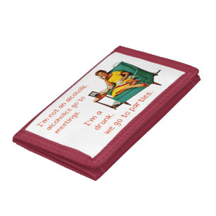 SlipperyJoe socializing drinking party vintage wom Tri-fold Wallet