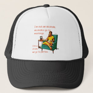 SlipperyJoe socializing drinking party vintage wom Trucker Hat