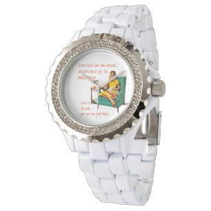 SlipperyJoe socializing drinking party vintage wom Watch