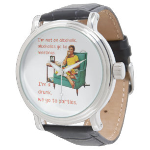 SlipperyJoe socializing drinking party vintage wom Watch