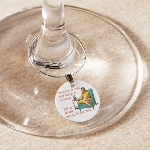 SlipperyJoe socializing drinking party vintage wom Wine Charm