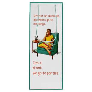 SlipperyJoe socializing drinking party vintage wom Wine Gift Bag