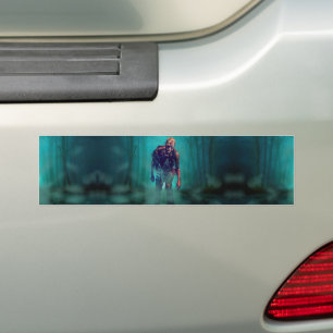 SlipperyJoe terrifying zombie figure isolated omin Bumper Sticker
