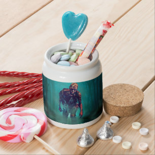 SlipperyJoe terrifying zombie figure isolated omin Candy Jar