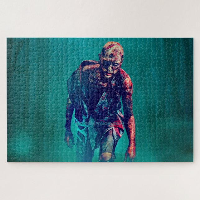 SlipperyJoe terrifying zombie figure isolated omin Jigsaw Puzzle (Horizontal)