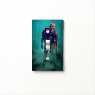 SlipperyJoe terrifying zombie figure isolated omin Light Switch Cover