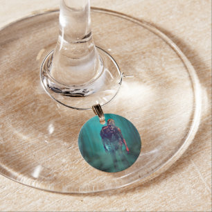 SlipperyJoe terrifying zombie figure isolated omin Wine Charm
