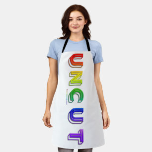 SlipperyJoe uncut vibrant lively neon rainbow ener Apron