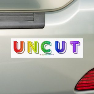 SlipperyJoe uncut vibrant lively neon rainbow ener Bumper Sticker