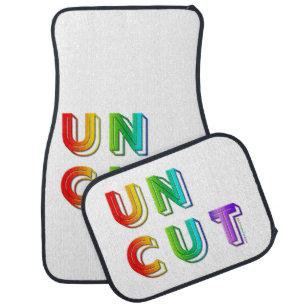 SlipperyJoe uncut vibrant lively neon rainbow ener Car Floor Mat