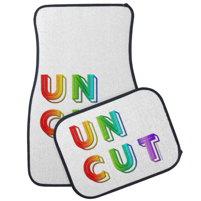 SlipperyJoe uncut vibrant lively neon rainbow ener Car Floor Mat (Set)