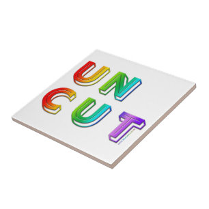 SlipperyJoe uncut vibrant lively neon rainbow ener Ceramic Tile