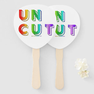 SlipperyJoe uncut vibrant lively neon rainbow ener Hand Fan