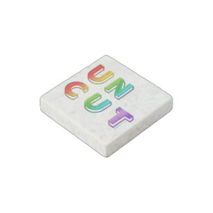 SlipperyJoe uncut vibrant lively neon rainbow ener Stone Magnet