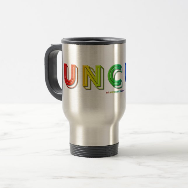 SlipperyJoe uncut vibrant lively neon rainbow ener Travel Mug (Front Left)