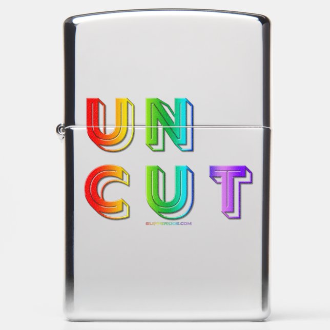 SlipperyJoe uncut vibrant lively neon rainbow ener Zippo Lighter (Front)