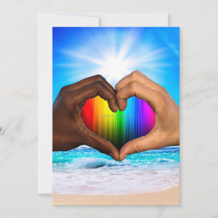 SlipperyJoe vivid rainbow gradient heart interraci Holiday Card