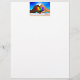 SlipperyJoe vivid rainbow gradient heart interraci Letterhead