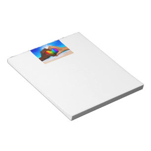 SlipperyJoe vivid rainbow gradient heart interraci Notepad