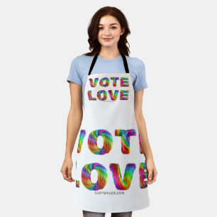 SlipperyJoe vote love equality rainbow-colored fur Apron