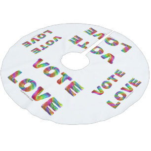 SlipperyJoe vote love equality rainbow-colored fur Brushed Polyester Tree Skirt