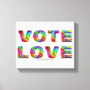 SlipperyJoe vote love equality rainbow-colored fur Canvas Print